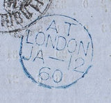 144003 1860 PRINTED MARKET REPORT LONDON TO BASEL DIE 2 1d (SG40)(LK).