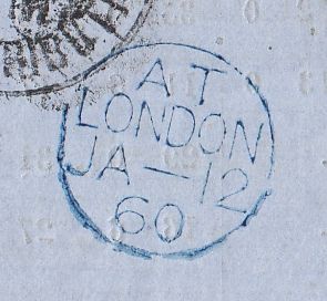 144003 1860 PRINTED MARKET REPORT LONDON TO BASEL DIE 2 1d (SG40)(LK).