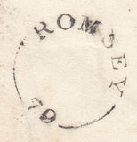 144005 1827 MAIL ROMSEY, HANTS TO ST COLUMB, CORNWALL 'ROMSEY/70' CIRCULAR MILEAGE MARK (HA1161).
