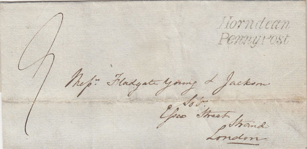 144008 1837 MAIL HORNDEAN, HANTS TO LONDON 'Horndean/Penny Post' HANDSTAMP (HA605).
