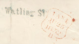 144009 1852 MAIL USED IN LONDON  CHEAPSIDE TO LINCOLNS INN 1d PL.139 (SG8)(JC) 'Watling St' RECEIVER'S HANDSTAMP (L514/WATST16).