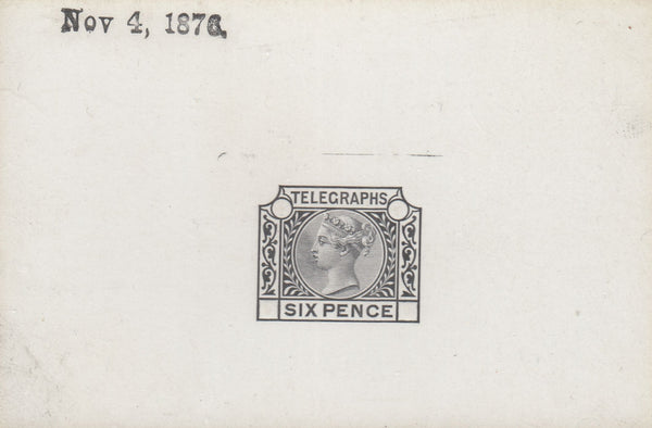 144016 1876 6d TELEGRAPH DIE PROOF (T6/L212).