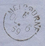 144019 1859 MAIL EXETER TO VICTORIA, AUSTRALIA DIE 2 1d (SG40) x SIX.