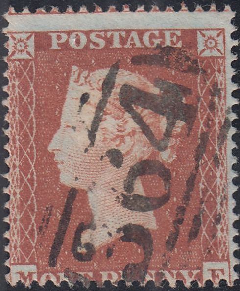 144029 1853-54 DIE 1 1d PL.163 MATCHED PAIR LETTERED ME 1d IMPERF (SG8) AND 1d PERF (SG17).