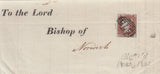 144039 1847 FRONT AND PART FLAP USED IN NORWICH 1d (SG8) 'Blofield/Penny Post' HANDSTAMP (NK45).
