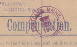 144043 1945 KGVI 5 ½d REGISTERED ENVELOPE LONDON TO MAINE, U.S.A. UPRATED KGVI 1d, 2½d, 1s x 2 AND GOOD 5s RED (SG477).