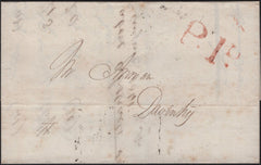 144055 1841 WRAPPER NORTHAMPTON TO DAVENTRY WITH 'P. 1D.' UNIFORM PENNY POST HANDSTAMP OF NORTHAMPTON (NN151).