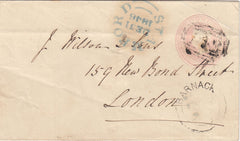144058 1846 PENNY PINK STAMFORD TO LONDON WITH 'BARNACK' UDC.