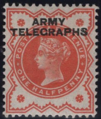 144075 1895-1900 GREAT BRITAIN 'ARMY TELEGRAPHS' VERY FINE UNUSED GROUP OF ELEVEN ½d-10s.
