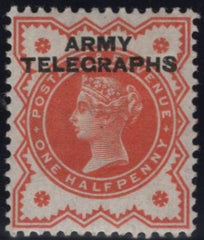 144075 1895-1900 GREAT BRITAIN 'ARMY TELEGRAPHS' VERY FINE UNUSED GROUP OF ELEVEN ½d-10s.