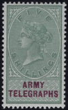 144075 1895-1900 GREAT BRITAIN 'ARMY TELEGRAPHS' VERY FINE UNUSED GROUP OF ELEVEN ½d-10s.