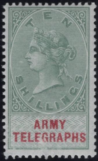 144075 1895-1900 GREAT BRITAIN 'ARMY TELEGRAPHS' VERY FINE UNUSED GROUP OF ELEVEN ½d-10s.