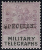 144076 1884-1885 GREAT BRITAIN 'MILITARY TELEGRAPHS' VERY FINE UNUSED GROUP OF ELEVEN 1d - £1 OVERPRINTED 'SPECIMEN'.