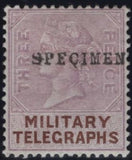 144076 1884-1885 GREAT BRITAIN 'MILITARY TELEGRAPHS' VERY FINE UNUSED GROUP OF ELEVEN 1d - £1 OVERPRINTED 'SPECIMEN'.