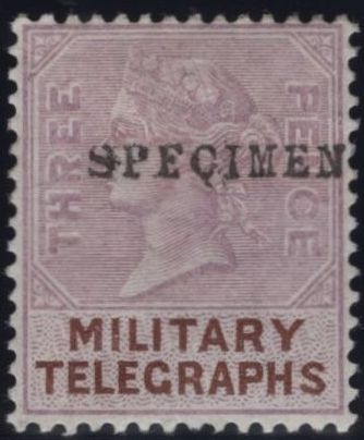 144076 1884-1885 GREAT BRITAIN 'MILITARY TELEGRAPHS' VERY FINE UNUSED GROUP OF ELEVEN 1d - £1 OVERPRINTED 'SPECIMEN'.