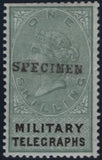 144076 1884-1885 GREAT BRITAIN 'MILITARY TELEGRAPHS' VERY FINE UNUSED GROUP OF ELEVEN 1d - £1 OVERPRINTED 'SPECIMEN'.