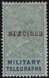 144076 1884-1885 GREAT BRITAIN 'MILITARY TELEGRAPHS' VERY FINE UNUSED GROUP OF ELEVEN 1d - £1 OVERPRINTED 'SPECIMEN'.