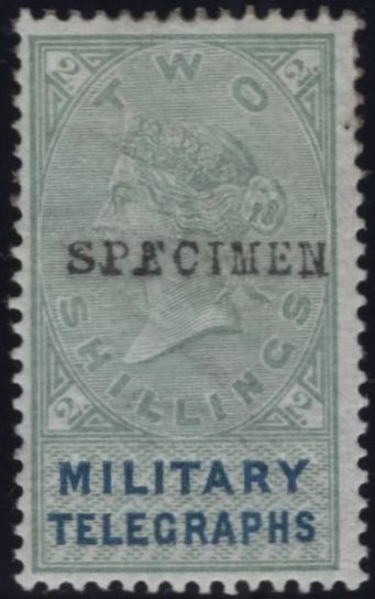 144076 1884-1885 GREAT BRITAIN 'MILITARY TELEGRAPHS' VERY FINE UNUSED GROUP OF ELEVEN 1d - £1 OVERPRINTED 'SPECIMEN'.