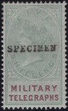 144076 1884-1885 GREAT BRITAIN 'MILITARY TELEGRAPHS' VERY FINE UNUSED GROUP OF ELEVEN 1d - £1 OVERPRINTED 'SPECIMEN'.