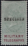 144076 1884-1885 GREAT BRITAIN 'MILITARY TELEGRAPHS' VERY FINE UNUSED GROUP OF ELEVEN 1d - £1 OVERPRINTED 'SPECIMEN'.