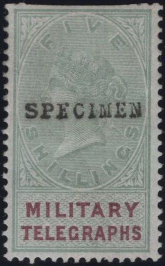 144076 1884-1885 GREAT BRITAIN 'MILITARY TELEGRAPHS' VERY FINE UNUSED GROUP OF ELEVEN 1d - £1 OVERPRINTED 'SPECIMEN'.
