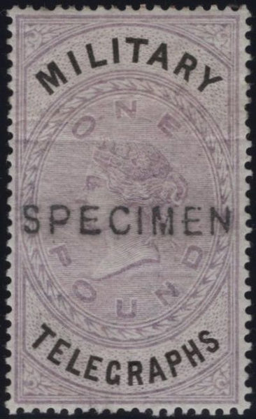 144076 1884-1885 GREAT BRITAIN 'MILITARY TELEGRAPHS' VERY FINE UNUSED GROUP OF ELEVEN 1d - £1 OVERPRINTED 'SPECIMEN'.