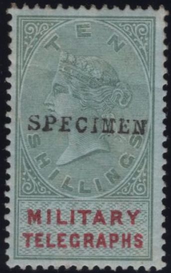 144076 1884-1885 GREAT BRITAIN 'MILITARY TELEGRAPHS' VERY FINE UNUSED GROUP OF ELEVEN 1d - £1 OVERPRINTED 'SPECIMEN'.