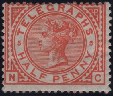 144091 1880 ½d TELEGRAPH ORANGE (T1/L201) GOOD UNUSED.