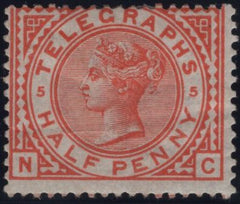 144091 1880 ½d TELEGRAPH ORANGE (T1/L201) GOOD UNUSED.