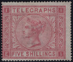 144102 1876 5s TELEGRAPH PL.1 (T13/L231) GOOD UNUSED.