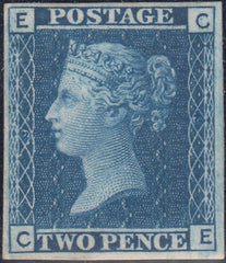 144114 1867 PARIS EXHIBITION PROOF 2d BLUE PL.9  IMPERFORATE (CE)(SPEC DP 49).