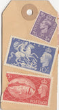 144125 CIRCA 1952 HVP LABEL REGISTERED MAIL ST. ALBANS TO WESTMINSTER BANK LONDON KGVI 3d, 5s (SG510) and 10s (SG511).