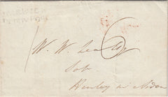 144140 1825 MAIL BARFORD, WARKS TO HENLEY IN ARDEN 'WARWICK/Penny Post' HANDSTAMP (WA410).