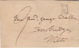 144141 1832 MAIL CASTLE CARY, SOMERSET TO TROWBRIDGE FRAMED 'Wincanton/5:Cl Post' HANDSTAMP (SO1002).