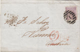 144142 1868 MAIL LONDON TO VIENNA, AUSTRIA 6d LILAC PL.6 (SG104).