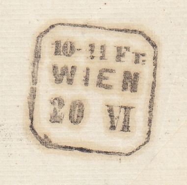 144143 1865 MAIL LONDON TO VIENNA 6d LILAC PL.5 (SG97).