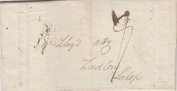144144 1810 MAIL LONDON TO LUDLOW WITH 'Holborn/Hill' HANDSTAMP (L86/HOLHIL8).