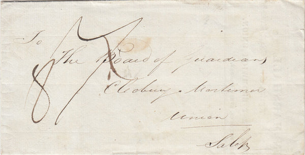 144146 1838 MAIL PRINTED BILLHEAD WEST BROMWICH TO CLEOBURY MORTIMER, SALOP.