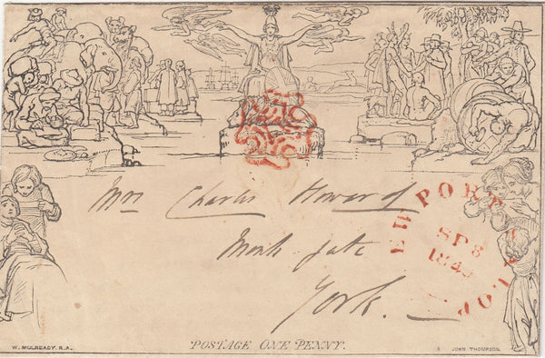 144150 1840 1d MULREADY ENVELOPE NEWPORT, SALOP TO YORK.