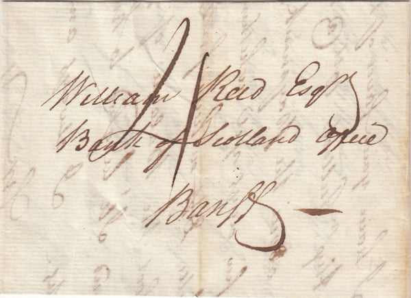 144153 1796 MAIL INVERNESS TO BANFF WITH  'INVER/NESS' HANDSTAMP.