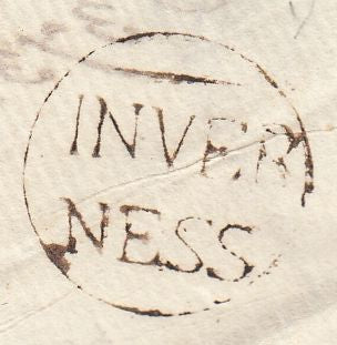 144153 1796 MAIL INVERNESS TO BANFF WITH  'INVER/NESS' HANDSTAMP.