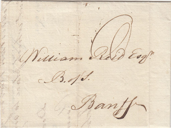 144157 1801 MAIL ELGIN TO BANFF WITH 'ELGIN' HANDSTAMP.