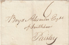 144158 1802 MAIL CRIEFF TO PAISLEY WITH 'CRIEFF' CONVEX STYLE HANDSTAMP.