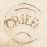 144158 1802 MAIL CRIEFF TO PAISLEY WITH 'CRIEFF' CONVEX STYLE HANDSTAMP.