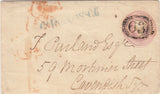 144164 1847 PENNY PINK USED IN LONDON WITH LETTER VERY FINE PRINTED BILL HEAD 'DOUGLAS JERROLD'S WEEKLY NEWSPAPER'.