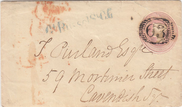 144164 1847 PENNY PINK USED IN LONDON WITH LETTER VERY FINE PRINTED BILL HEAD 'DOUGLAS JERROLD'S WEEKLY NEWSPAPER'.