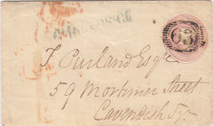144164 1847 PENNY PINK USED IN LONDON WITH LETTER VERY FINE PRINTED BILL HEAD 'DOUGLAS JERROLD'S WEEKLY NEWSPAPER'.
