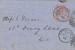 144165 1875 MAIL FROM 'SAVINGS BANK DEPT' GPO LONDON USED IN LONDON.