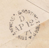 144166 1871 MAIL BERWICK TO EDINBURGH 1d (SG43) 'EDINR AND NEWCASTLE SORTING TENDER' DATE STAMP.