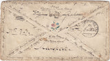 144171 1868 ENVELOPE MARYPORT, CUMBERLAND TO SHEFFIELD 1d PL.97 (SG43), REVERSE OF ENVELOPE COVERED WITH SENTENCES EXPRESSING ROMANCE.